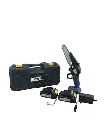 Κλαδευτικό Αλυσοπρίονο Μπαταρίας 20Volt ebi max Em24s-1Με Λάμα 15cm με δυο μπαταρίες, ταχυφοριστή και βαλιτσάκι μεταφοράς