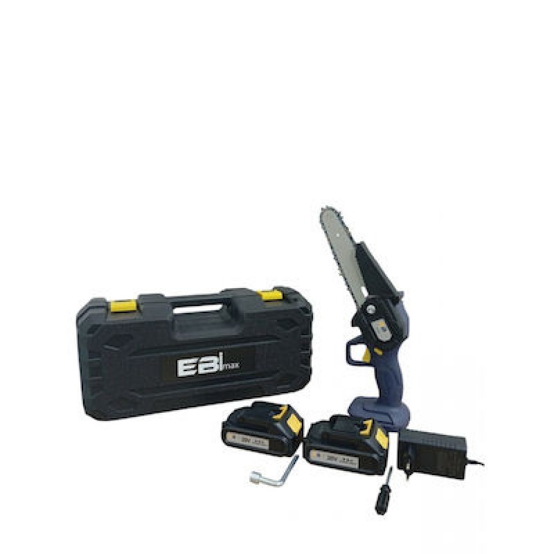 Κλαδευτικό Αλυσοπρίονο Μπαταρίας 20Volt ebi max Em24s-1Με Λάμα 15cm με δυο μπαταρίες, ταχυφοριστή και βαλιτσάκι μεταφοράς Κλαδευτικό Αλυσοπρίονο Μπαταρίας 20Volt ebi max Em24s-1Με Λάμα 15cm με δυο μπαταρίες, ταχυφοριστή και βαλιτσάκι μεταφοράς