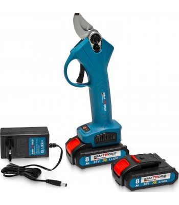 Kraftworld Ψαλίδι Κλαδέματος με 2 Μπαταρίες 36V 8Ah και Ταχυφορτιστή – Περιλαμβάνεται Βαλιτσάκι Μεταφοράς