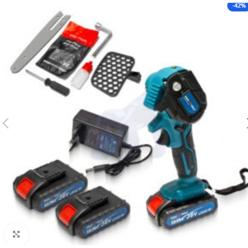 Αλυσοπρίονο kraftworld με 25cm λάμα  2 μπαταρίες 38 V 10H  2 λάμες 25CM