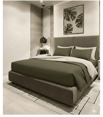 Luxury Σετ Σεντόνια Υπέρδιπλα Βαμβακοσατέν 240x270cm 2 Μαξιλαροθήκες 50×70 5cm Λαδί Μπέζ LBS509