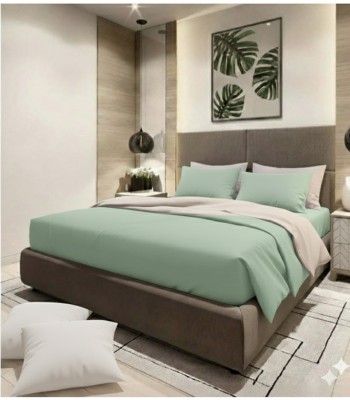 Luxury Σετ Σεντόνια Υπέρδιπλα Βαμβακοσατέν 240x270cm 2 Μαξιλαροθήκες 50×70 5cm Μέντα Μπέζ LBS510