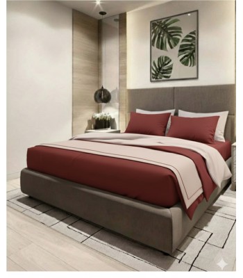 Luxury Σετ Σεντόνια Υπέρδιπλα Βαμβακοσατέν 240x270cm 2 Μαξιλαροθήκες 50×70 5cm Μπορντό Σάπιο Μήλο LBS515