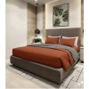 Luxury Σετ Σεντόνια Υπέρδιπλα Βαμβακοσατέν 240x270cm 2 Μαξιλαροθήκες 50×70 5cm Μπορντό Πορτοκαλί Γκρί LBS516